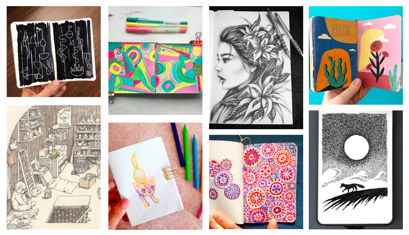 Collage of the top sketchbook pages this year