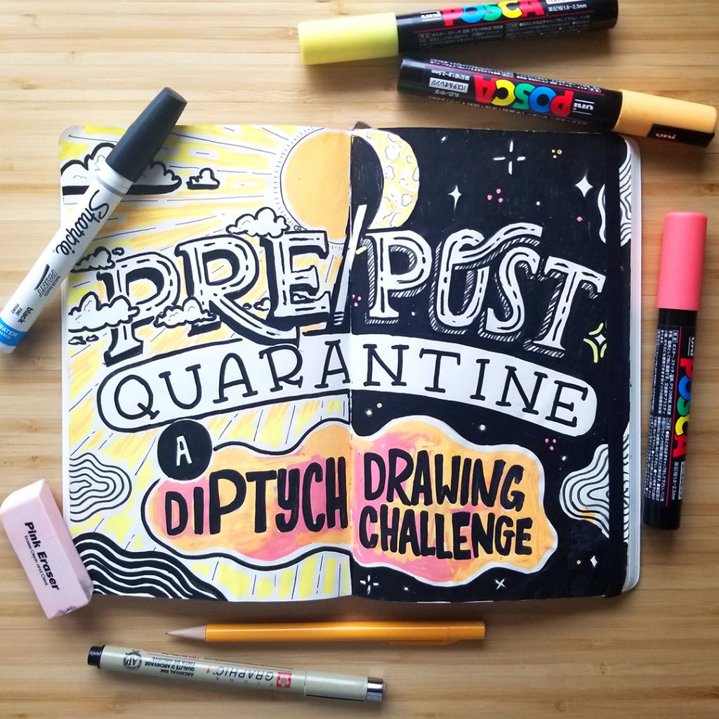 Pre/Post Quarantine: A Diptych Drawing Challenge