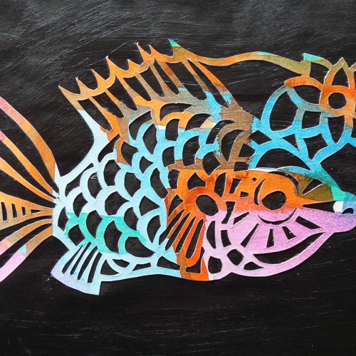 Paper cut-out fish