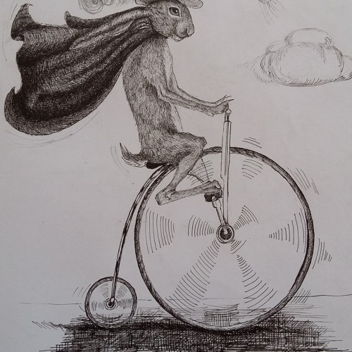 Hare on a Penny Farthing