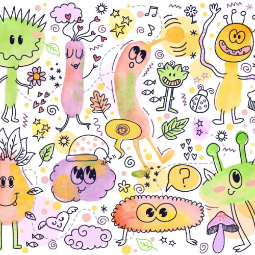Watercolor Monsters Party