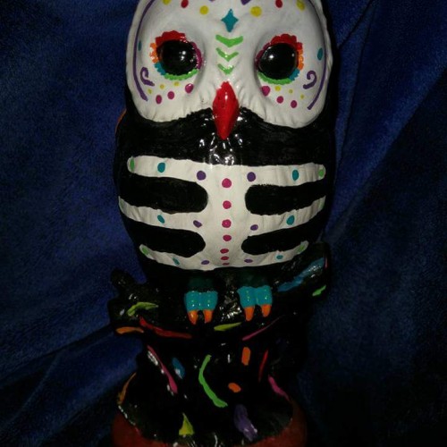Sugar Skull Owl Ceramic