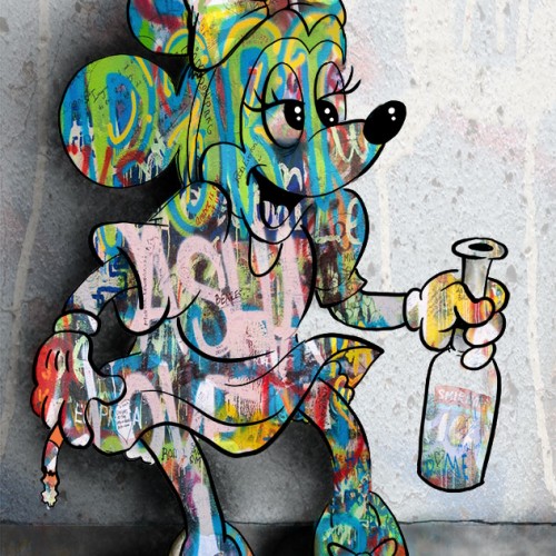 Minnie Mouse drunk graffiti