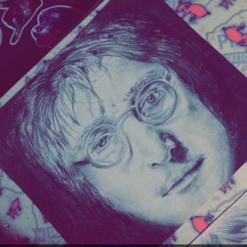 John Lennon; Charcoal on Cartridge