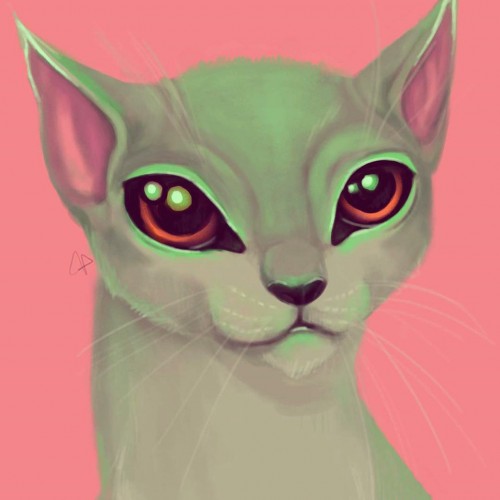 Neon Green Alien Cat