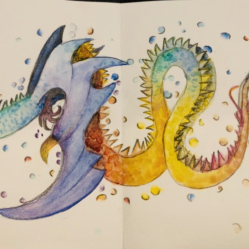Watercolour Rainbow Dragon