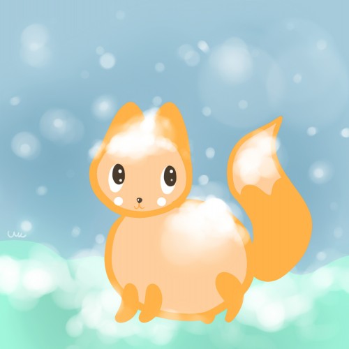 Snowy time foxy
