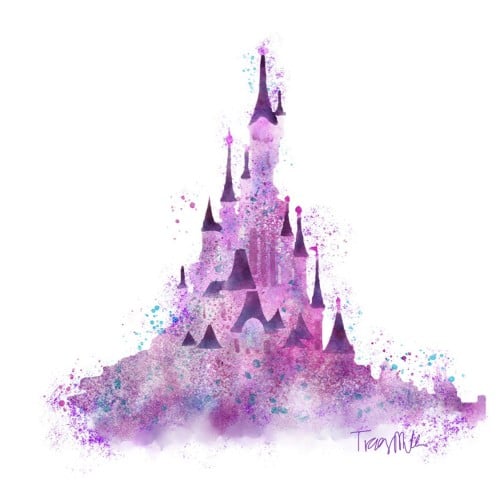 The Disney Castle in Watercolor