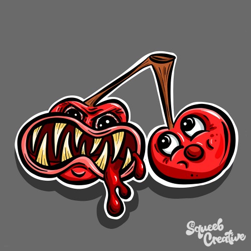 The Angry Cherry Mascot Logo Design