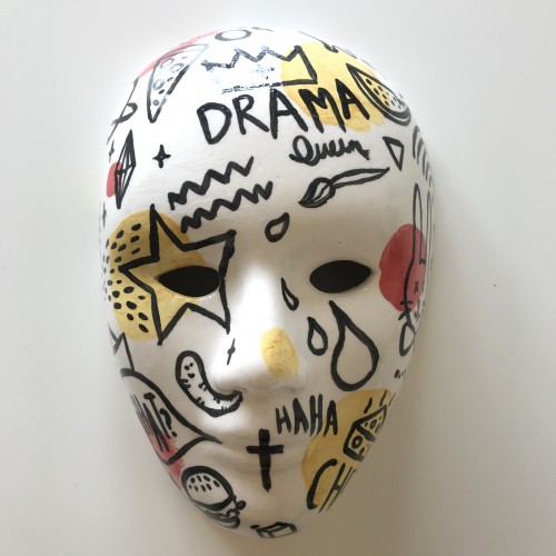 Doodled Ceramic Mask