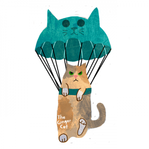 Parachuting cat