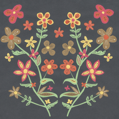 folk-art floral collage