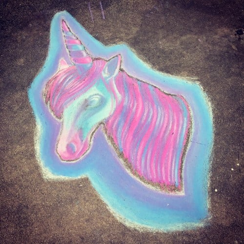 Sidewalk Chalk Unicorn