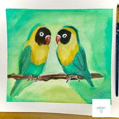 lovebirds painting