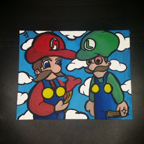 Mario brothers eating power ups 8x10
