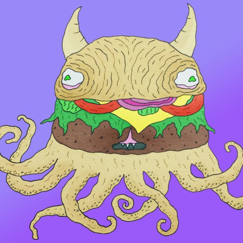 Cheeseburger Octopus Monster