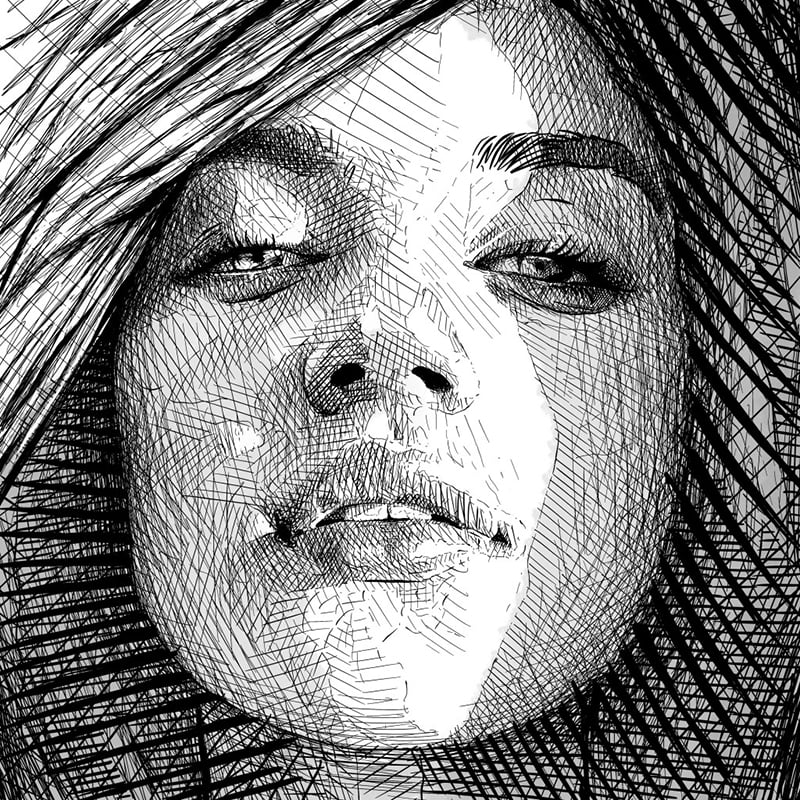 Crosshatch portrait of a woman