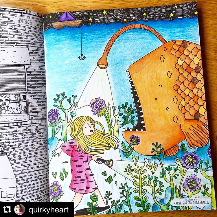 Completed Coloring Page by Doodle Addicts User Quirky Heart