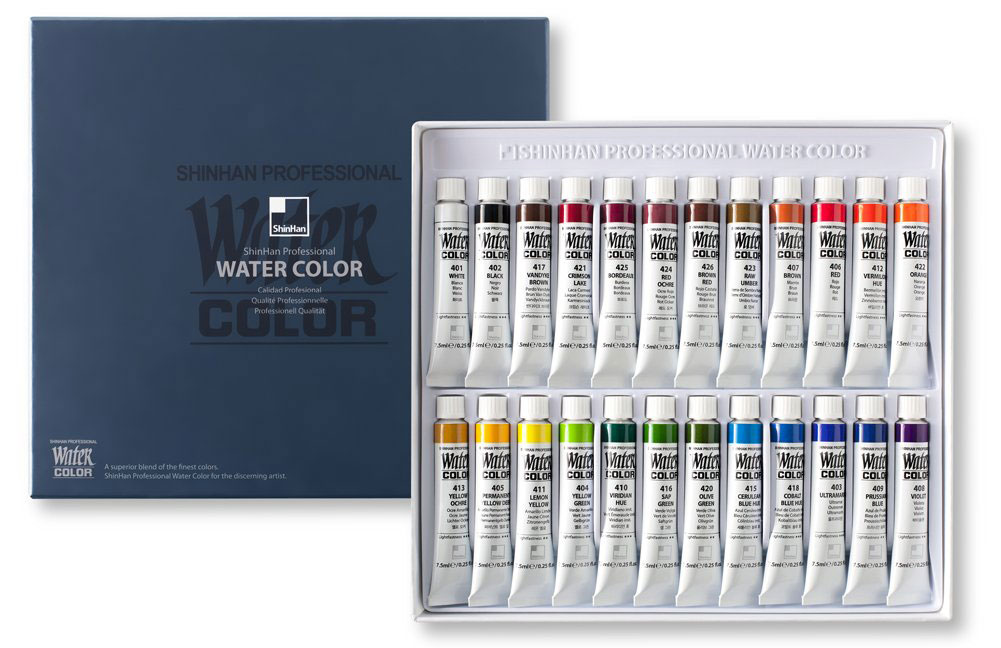 Image of box of Shinhan watercolor paints 