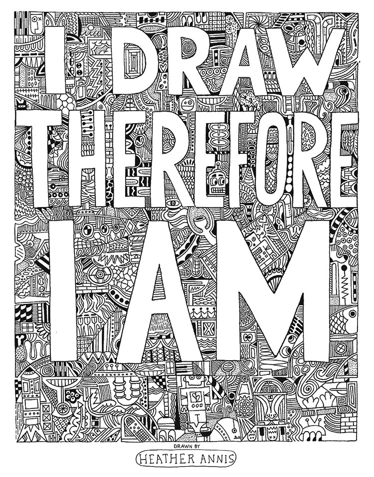 Blank Coloring Page Designed by Heather Annis