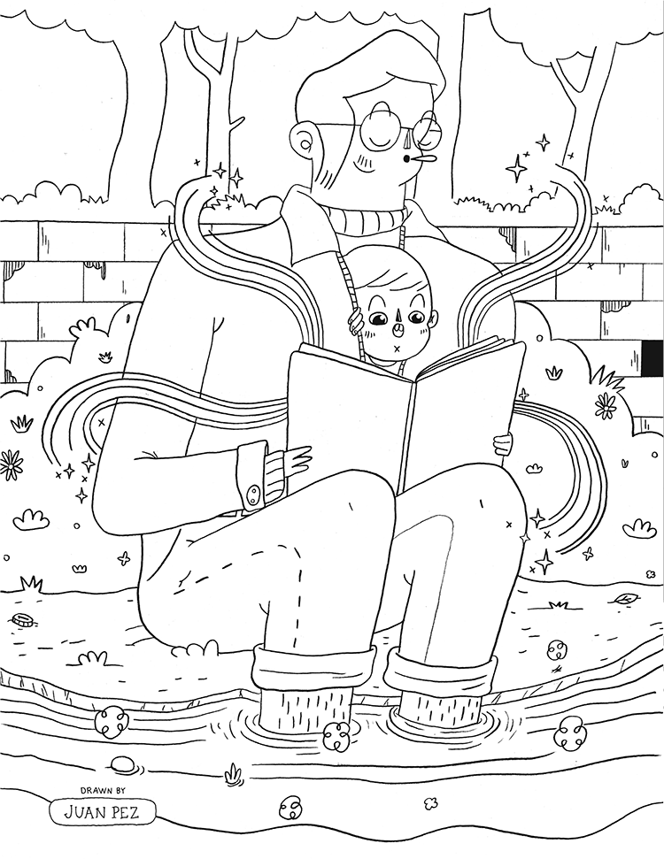 Blank Coloring Page Designed by Juan Pez