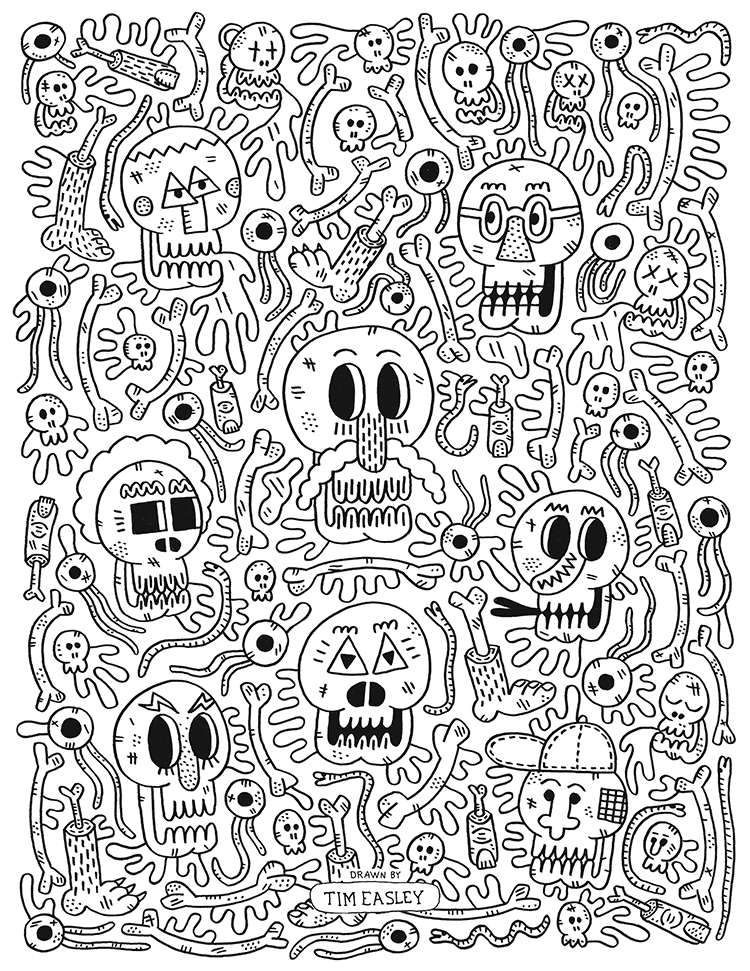 Blank Coloring Page Designed by Tim Easley