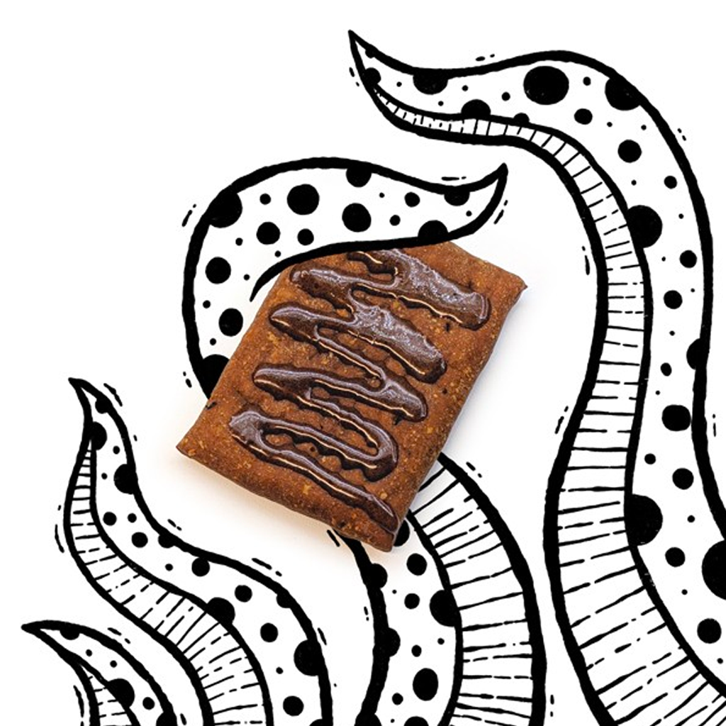 Serpent holding poptart drawing by Jason Heglund