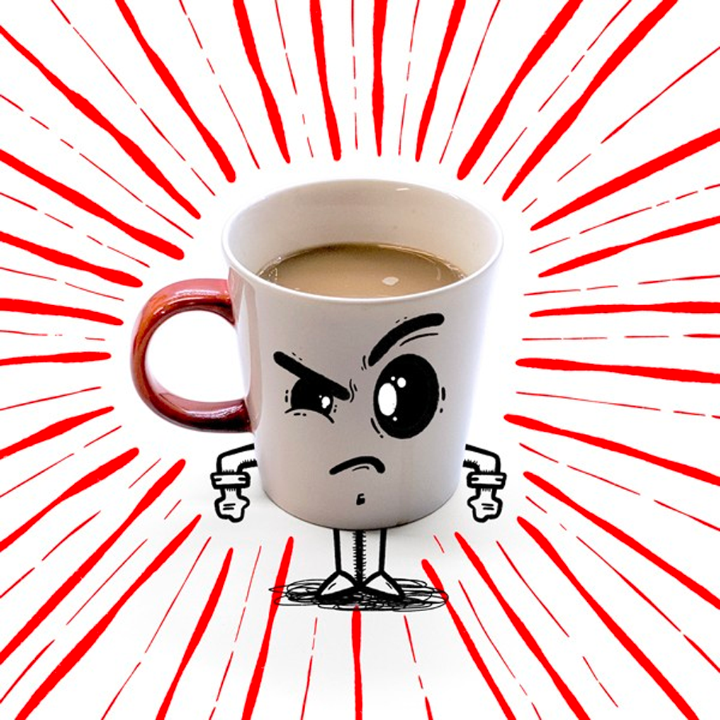Angry cup of coffee Artwork by Jason Heglund