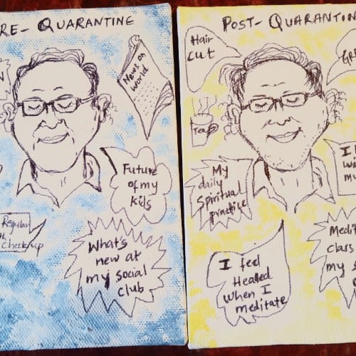 Pre/Post Quarantine: A Diptych Drawing Challenge