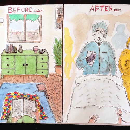 Pre/Post Quarantine: A Diptych Drawing Challenge