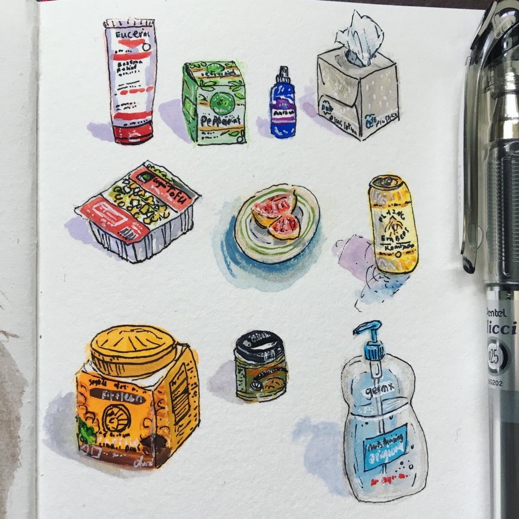 Jelly Gouache drawing by Tricia Clark Doodle Addicts
