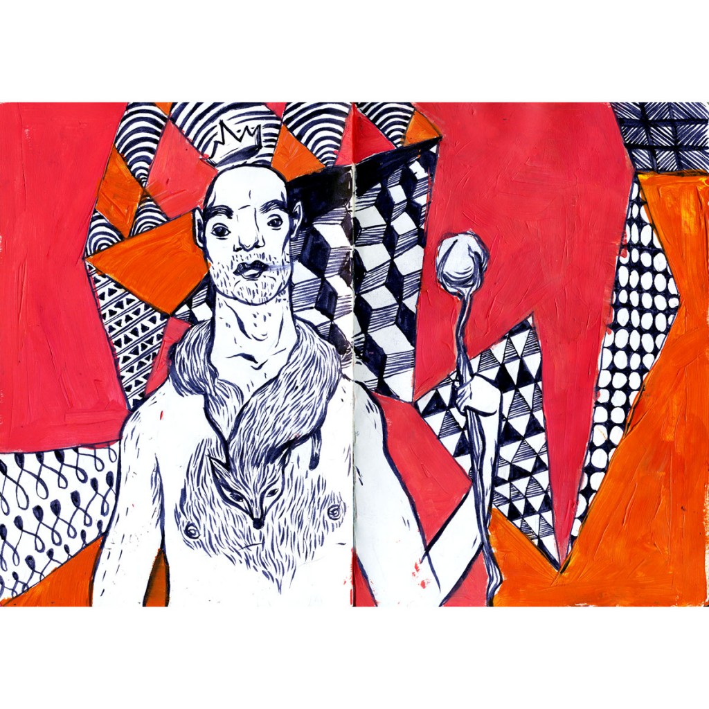 I mostly just like drawing chest hair. drawing by Leah Lucci Doodle Addicts