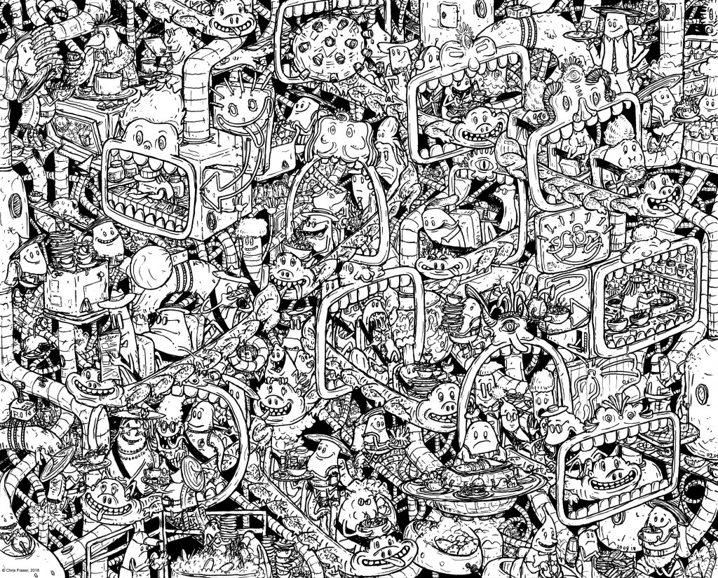 Mind the Gap drawing by Chris Fraser | Doodle Addicts