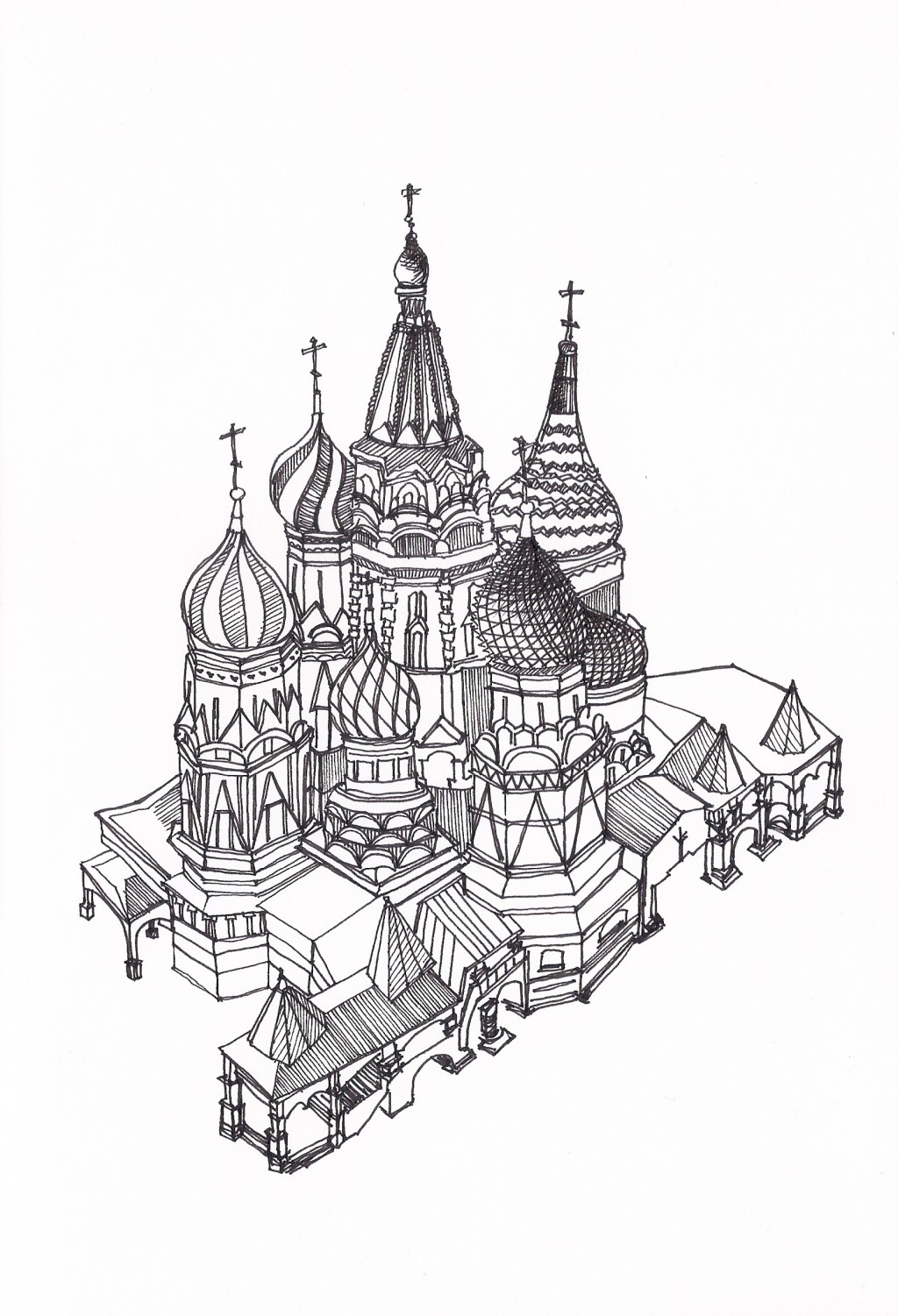 St. Basil's Cathedral drawing by Rin | Doodle Addicts