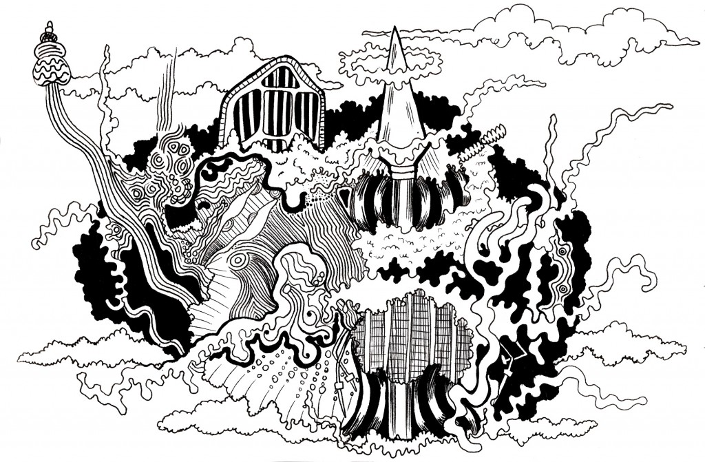 Pearly Gates drawing by Rebecca Tregear Doodle Addicts