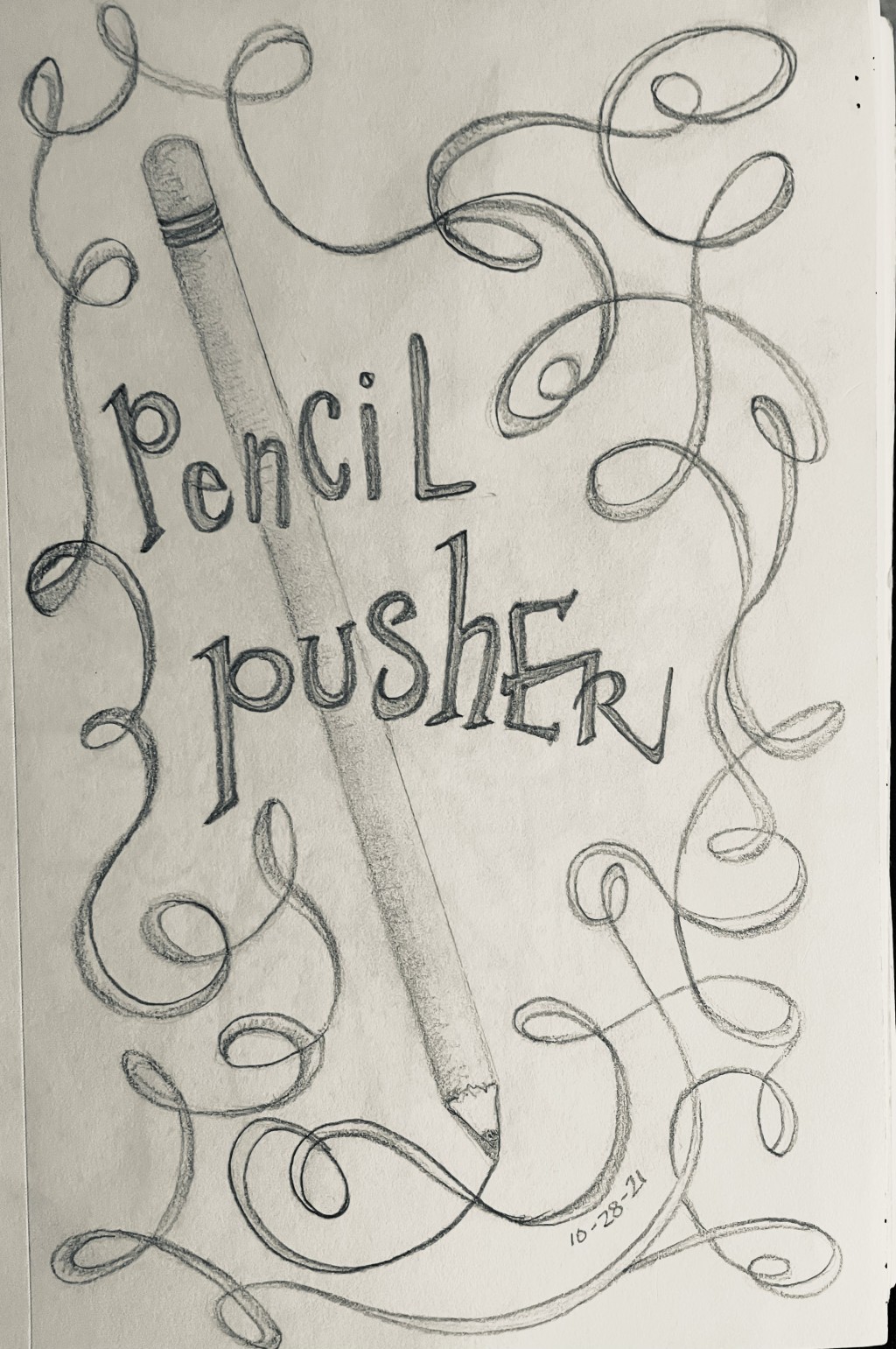Pencil Pusher drawing by L K M Doodle Addicts