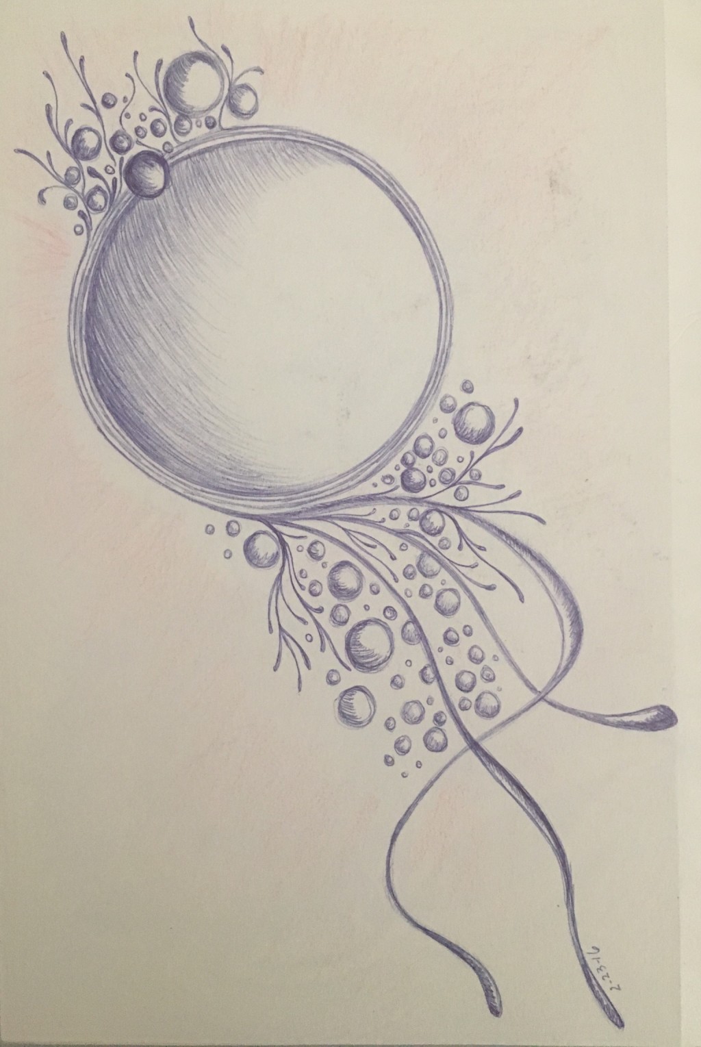 Floating Orb drawing by L K M Doodle Addicts