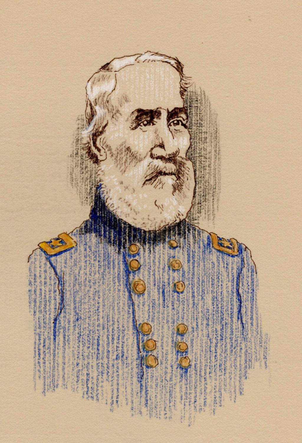Major General Edwin Vose Sumner, 1797-1863 drawing by Steve Moore ...