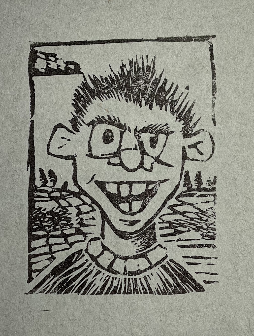 Linocut One drawing by Derek Lowes Doodle Addicts