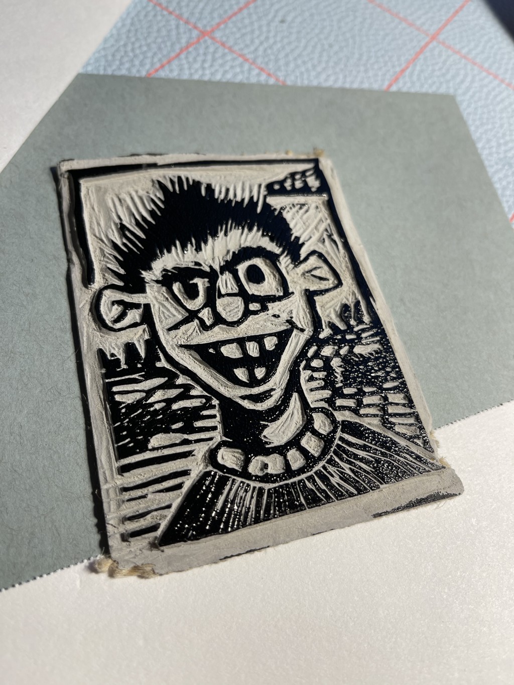 Linocut One drawing by Derek Lowes Doodle Addicts