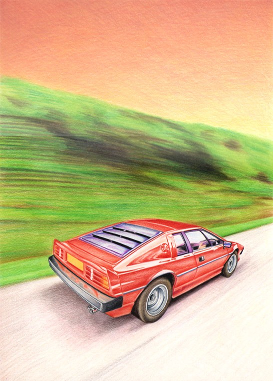Lotus Esprit drawing by PHILIP GRAY Doodle Addicts
