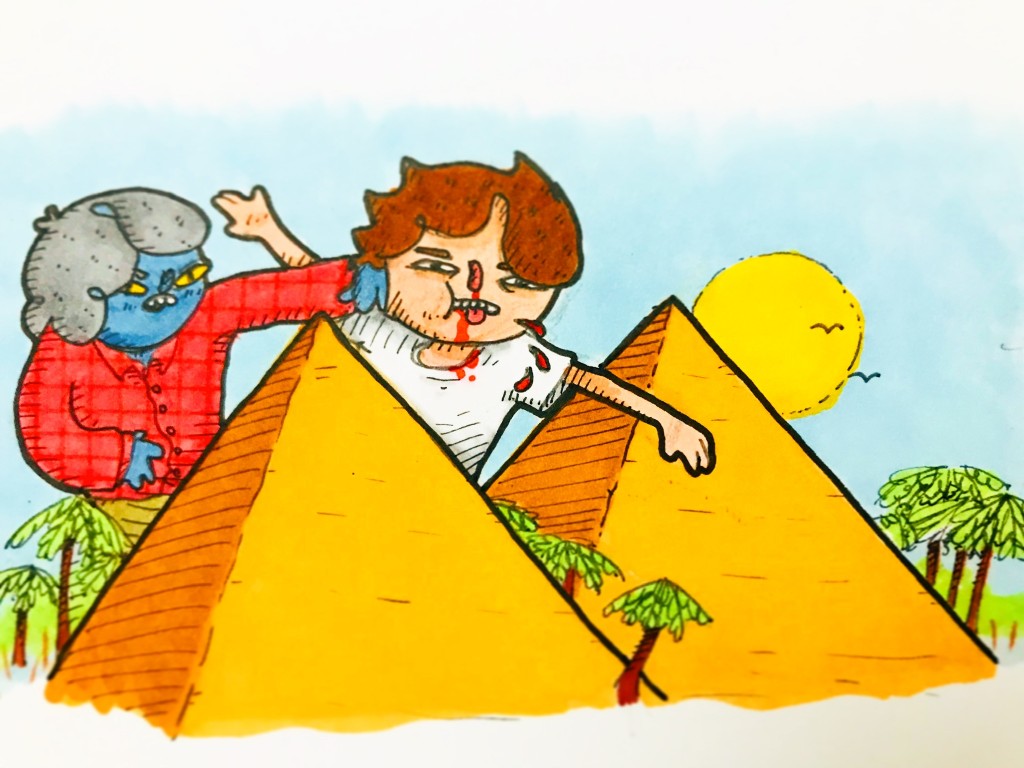 Pyramid Punch Out drawing by Charlie Haggard Doodle Addicts