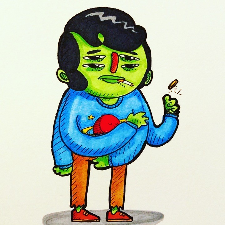 Heads or tails? drawing by Charlie Haggard Doodle Addicts