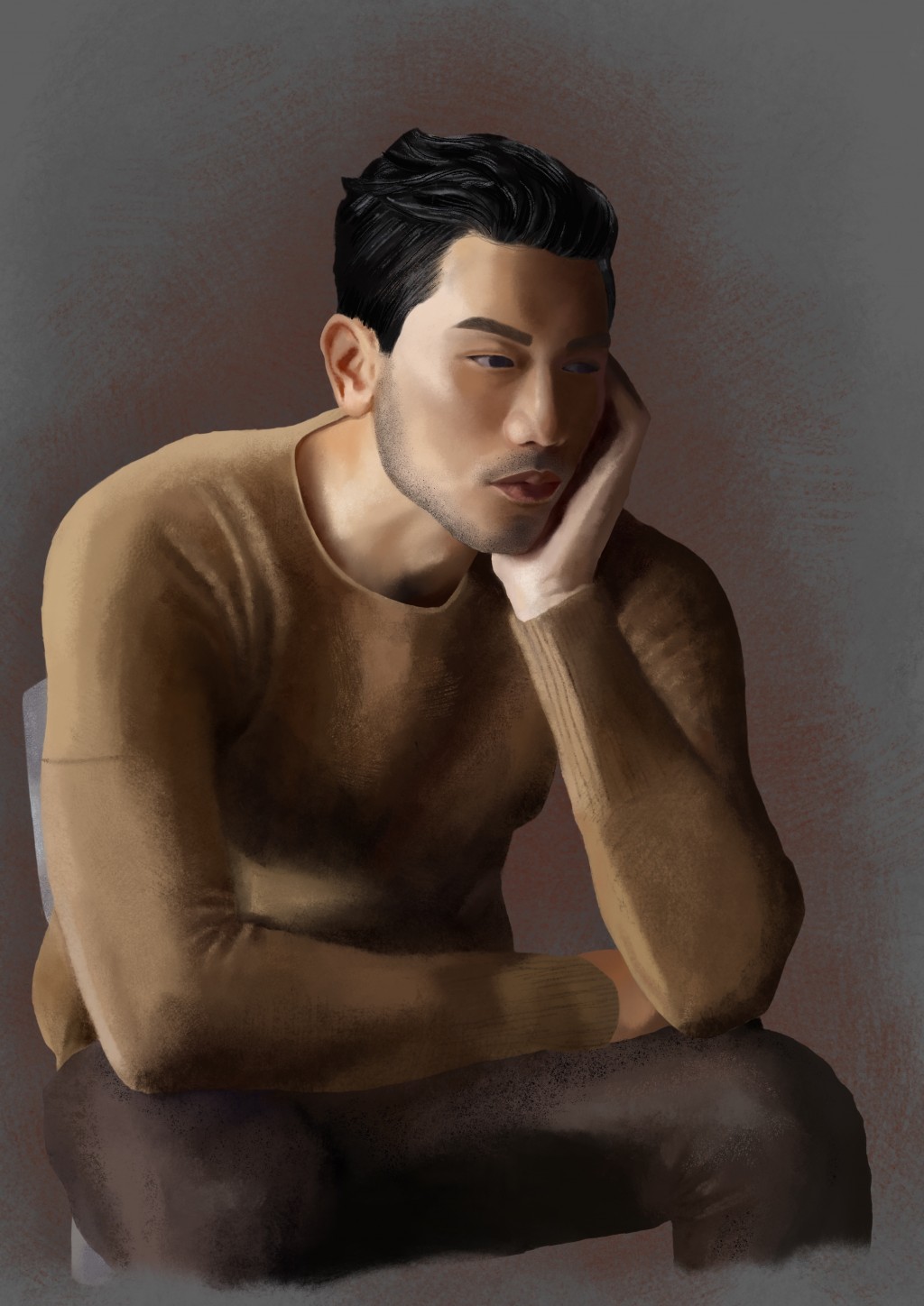 Male portrait drawing by Bożena Kwon | Doodle Addicts