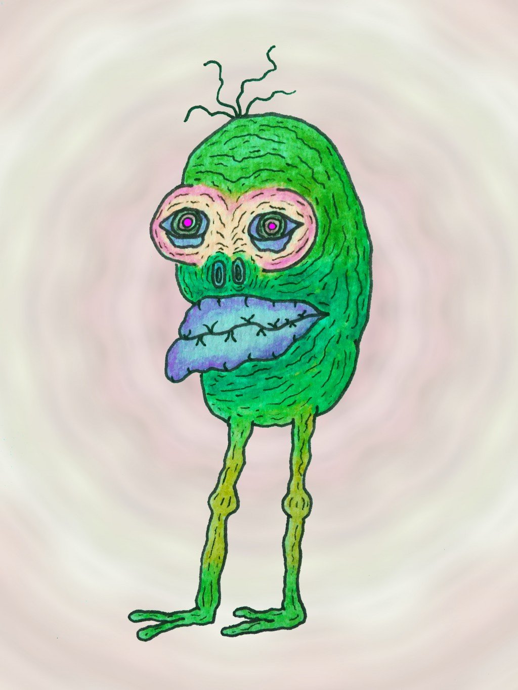 Sentient Pickle drawing by Jeff Syrop Doodle Addicts