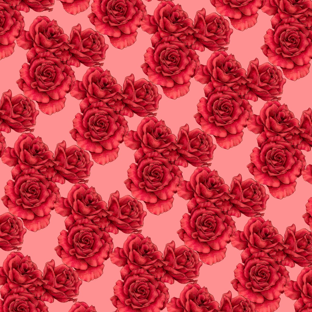 textile pattern in red drawing by Ilga Jansons | Doodle Addicts