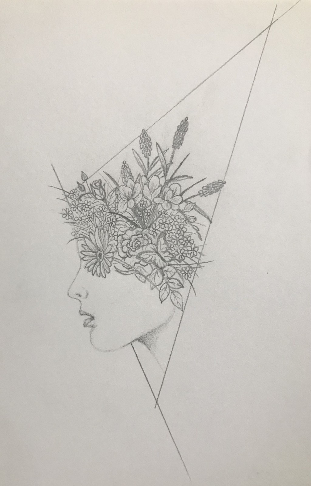 Flower head drawing by Misti Doodle Addicts