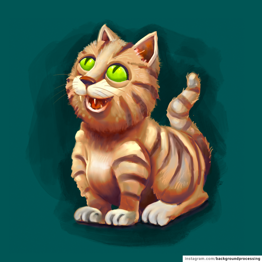 Silly Cat drawing by Background Processing | Doodle Addicts