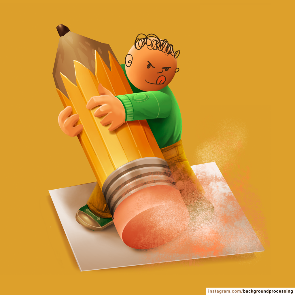 Erase drawing by Background Processing Doodle Addicts