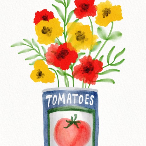 Tomato can bouquet